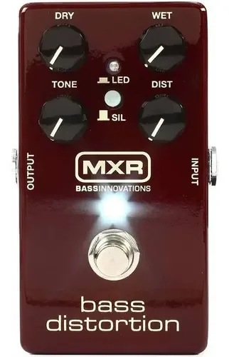 Pedal Análogo Distorção para Baixo MXR M85 Jack Bordô 9V
