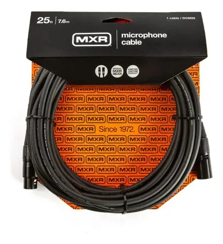 Cabo de microfone Canon Mxr Dcm25 25 pés e 7,6 metros, copo preto