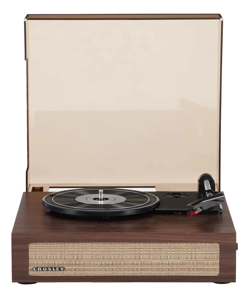 Crosley Cr6042a-wa Scout - Toca-discos Bluetooth de 3 velocidades com alto-falantes embutidos, nogueira