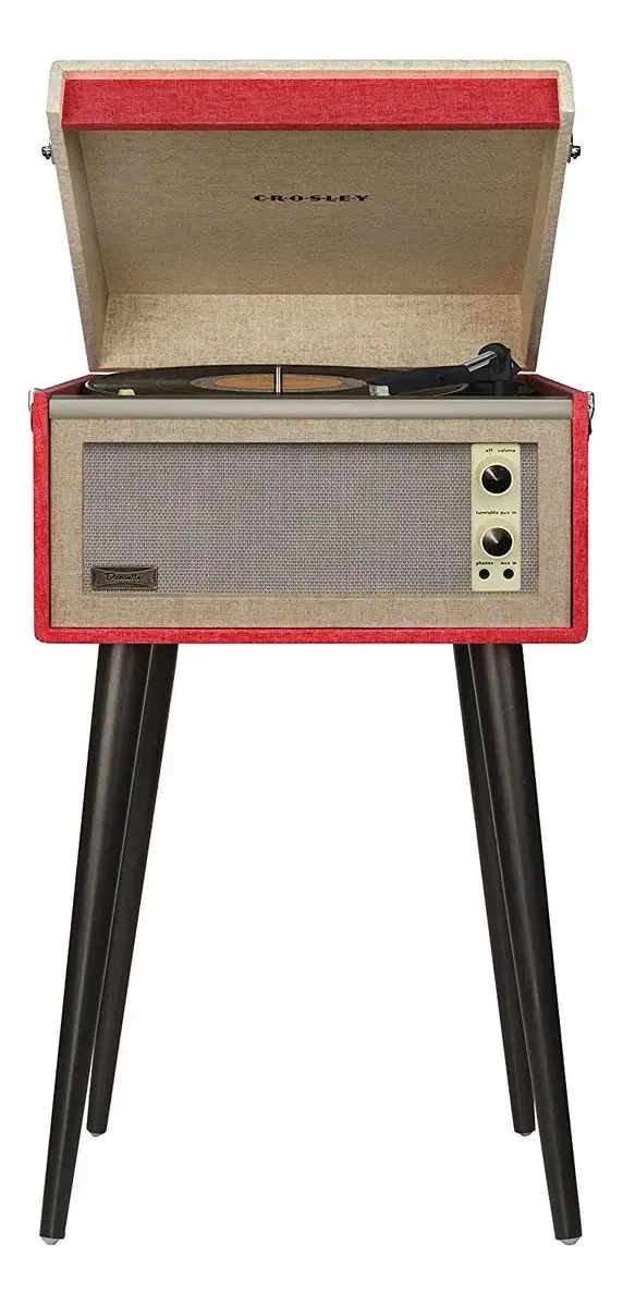 Crosley Cre-re Dansette Bermuda - Toca-discos de vinil portuário. Cor: vermelho