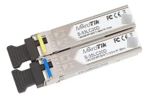 Pack Transceptores SFP MikroTik para Conexões de 20 Km