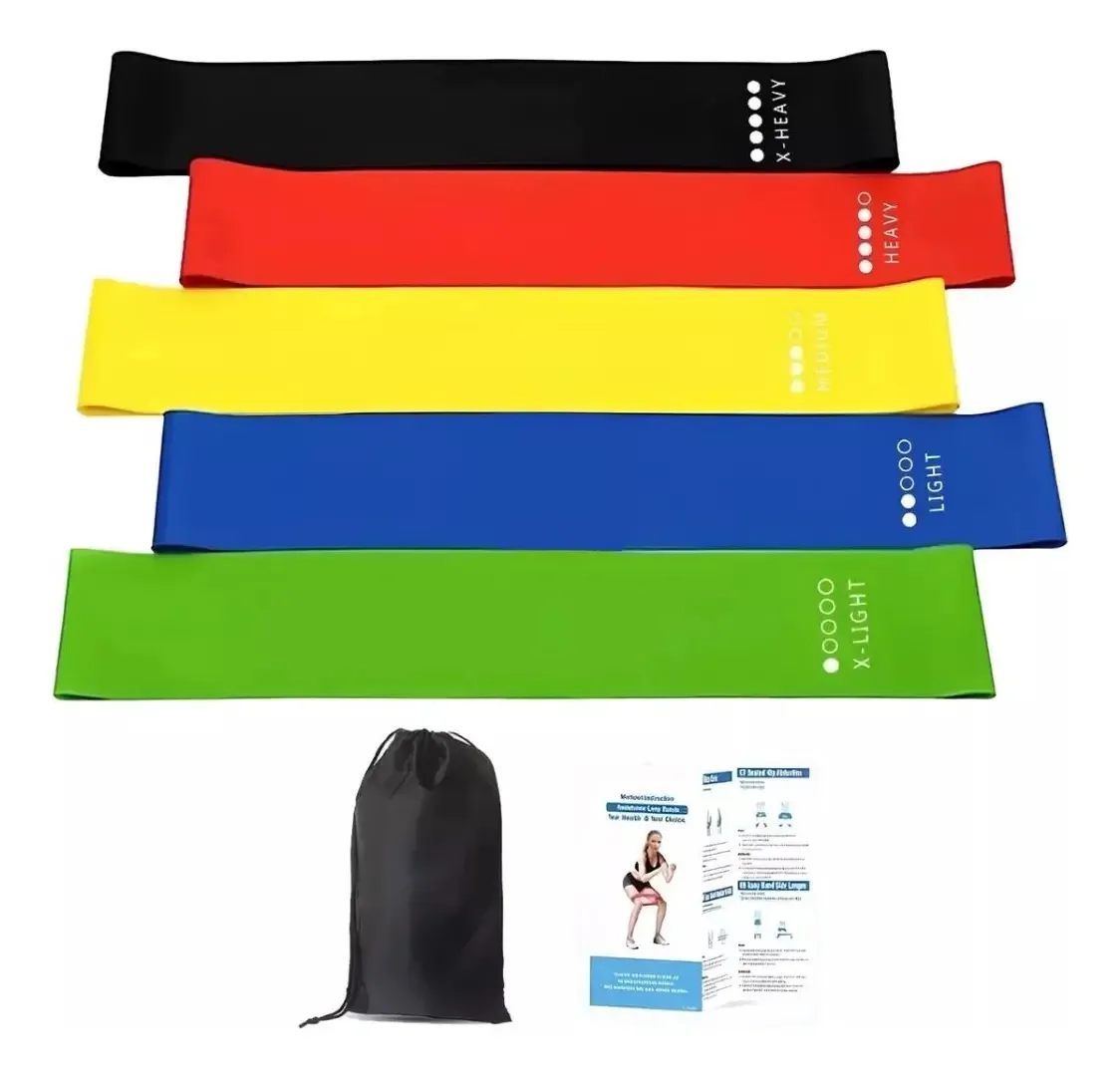 Kit de faixas de resistência elástica X 5 cores