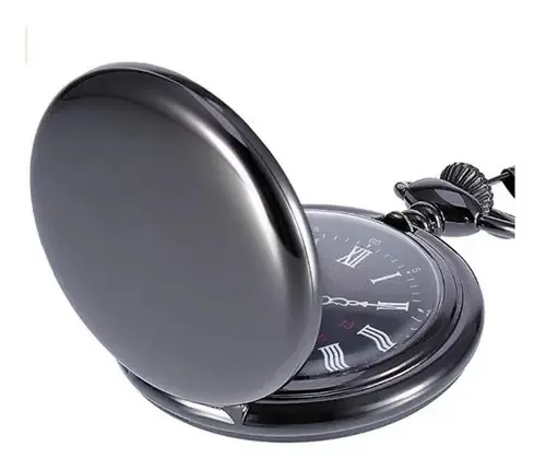 Relógio de bolso de quartzo antigo Mudder Smooth com corrente D