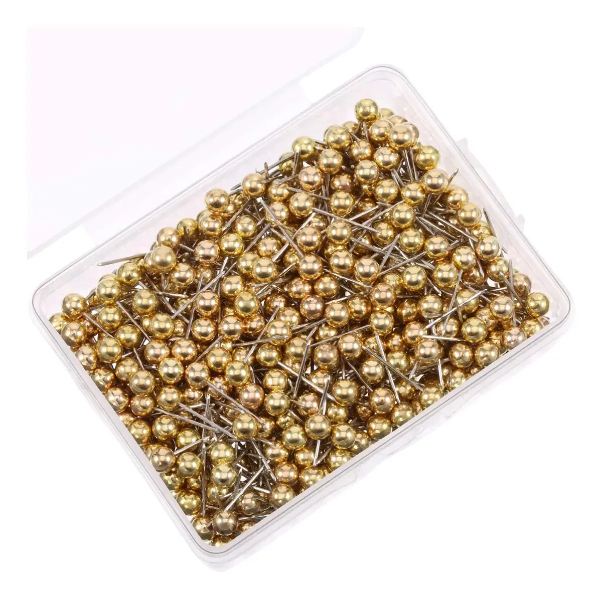 Pacote de 500 Alfinetes para Mapa Tamanho Pequeno Dourado