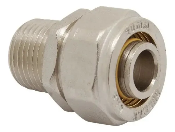 Adaptador macho Coflex 1/2 para cor cromada a gás PE-Al-PE