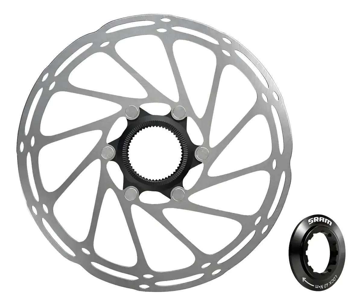Disco Freio Sram Centerline A2 Centerlock 160mm C/ Porca - Prateado
