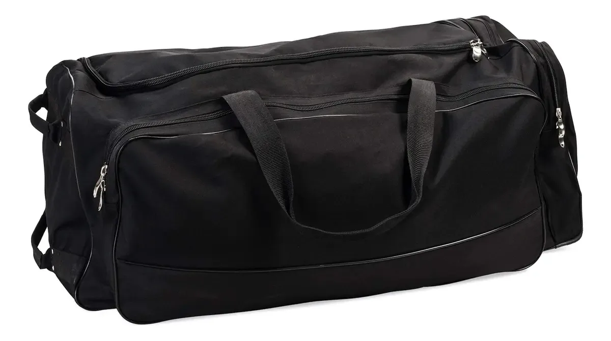 Bolsa de equipamento com rodas Champion Sports: bolsa de viagem atlética grande de nylon com rodas para beisebol, futebol, basquete, futebol, hóquei e treinamento, preta