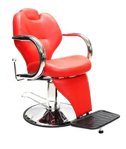 Espreguiçadeira reclinável Barberian Barbershop, cor vermelha