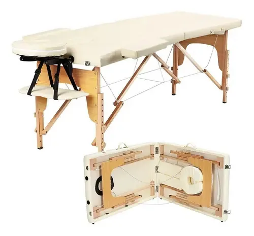 Cama de massagem de tatuagem de madeira portátil profissional