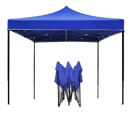 Toldo dobrável impermeável reforçado 3x3, cor azul