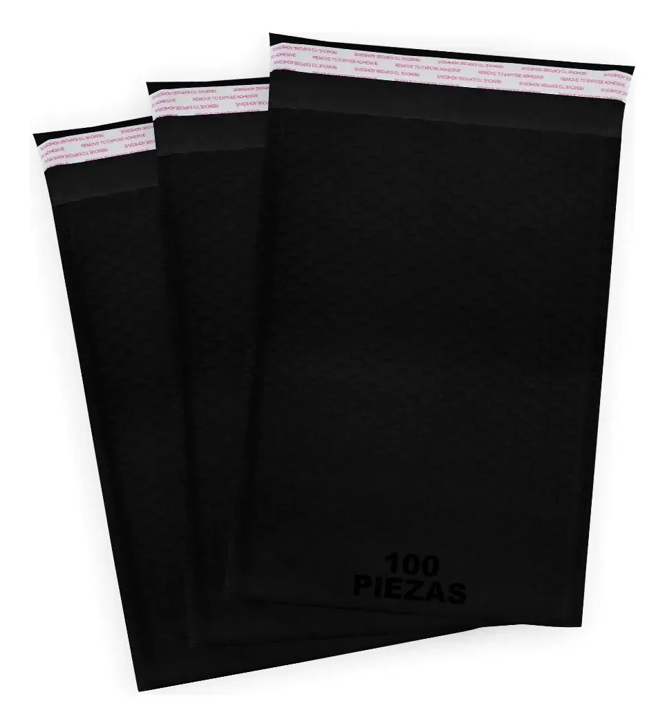 100 sacos de bolhas e envelopes premium S Embalagem preta