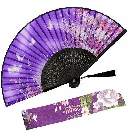 Ventilador de mão dobrável pequeno Zolee para mulheres - Ventilador
