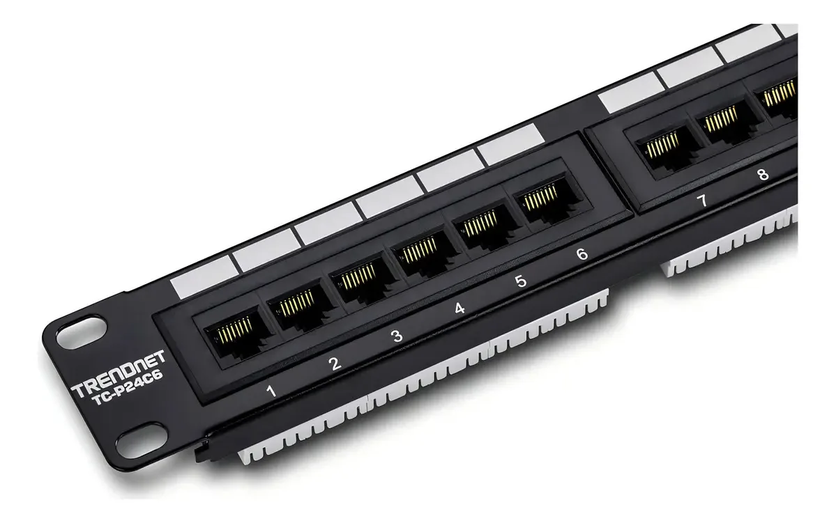 Painel de patch Cat-6 Trendnet TC-p24c6 de 24 portas
