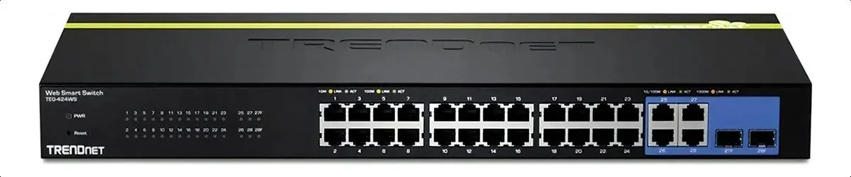Switch Trendnet Web Smart 24 10/100 2 Sfp L2 Gerenciável (te
