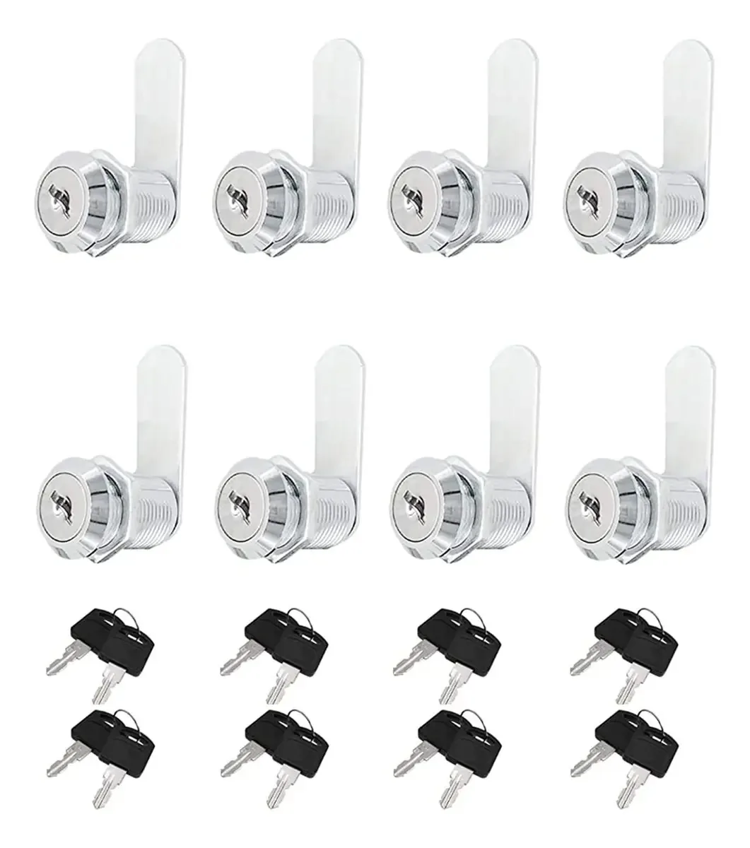 Fechaduras de armário 5/8, cor prateada