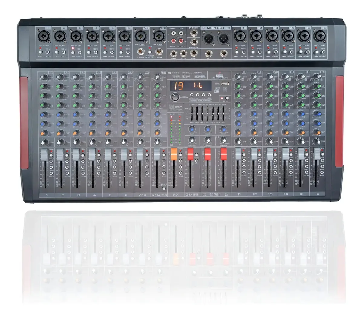 Mesa de Som Arcano AM-DAIMO16 Amplificada 700W 14 Entradas XLR Bluetooth