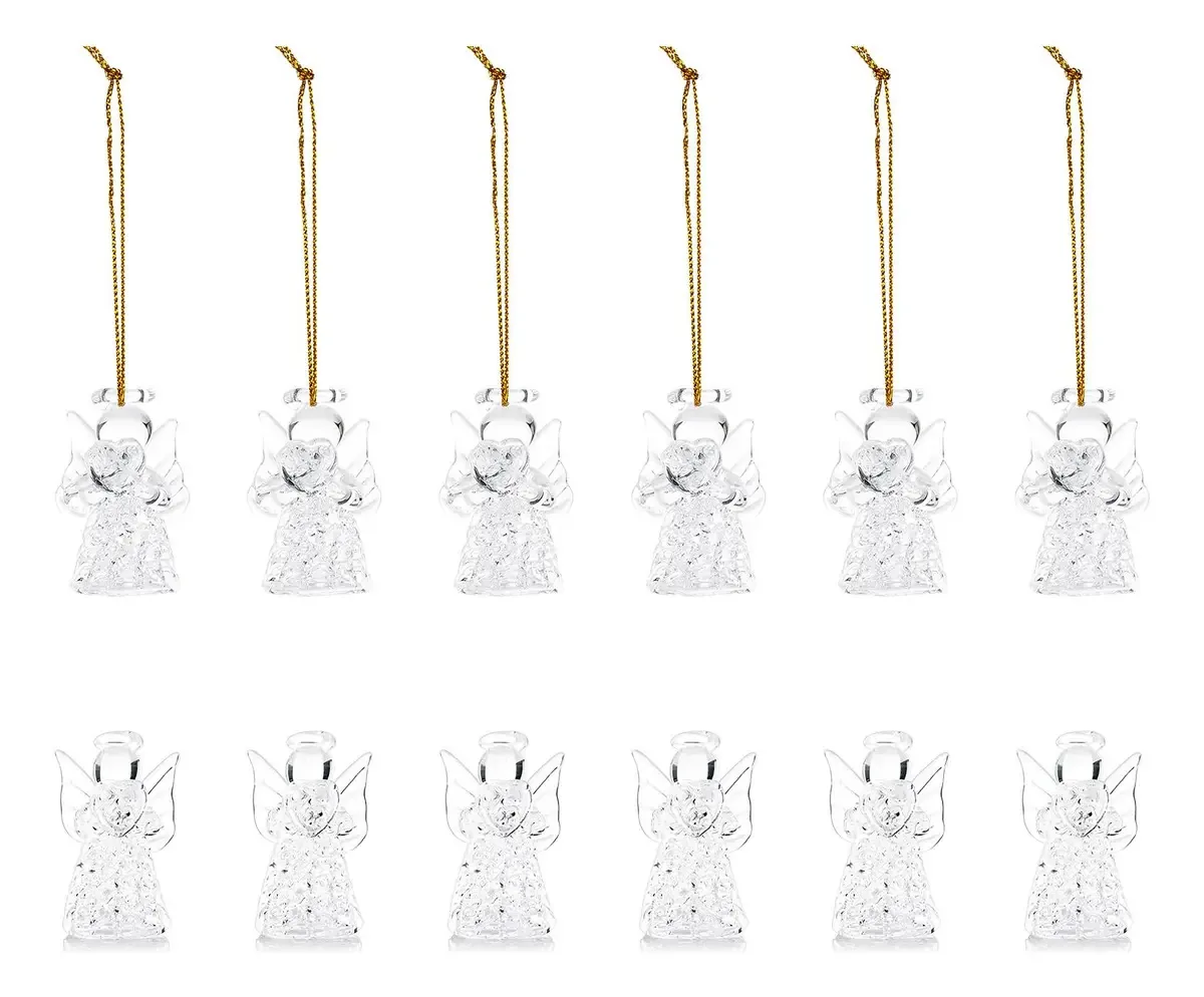 Pingentes Nuptio Beautiful Mini Angels em vidro transparente. Cor transparente