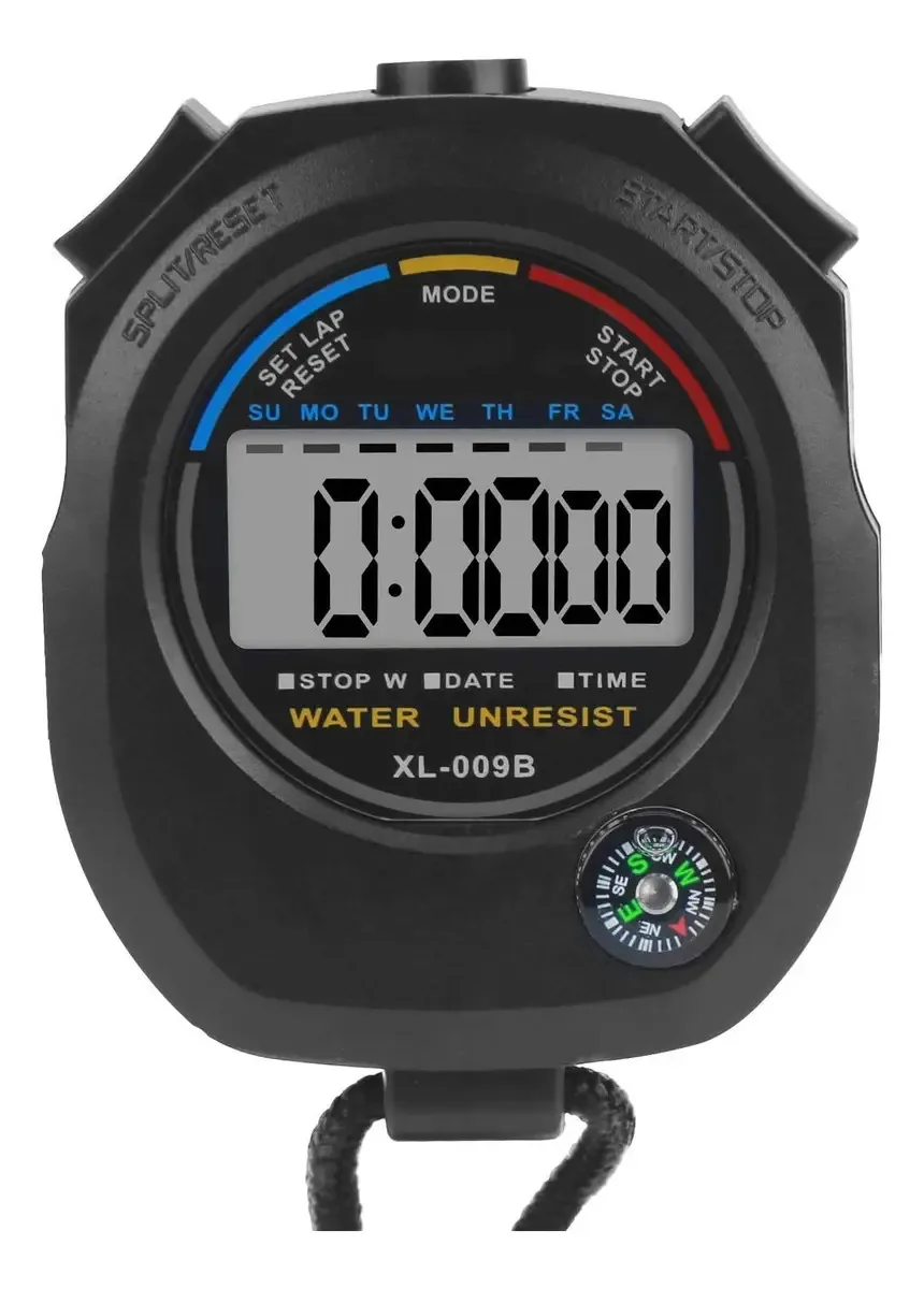 Cronômetro esportivo digital profissional Dbs, temporizador eletrônico portátil multifuncional para esportes, LCD, com bússola, 1 pacote