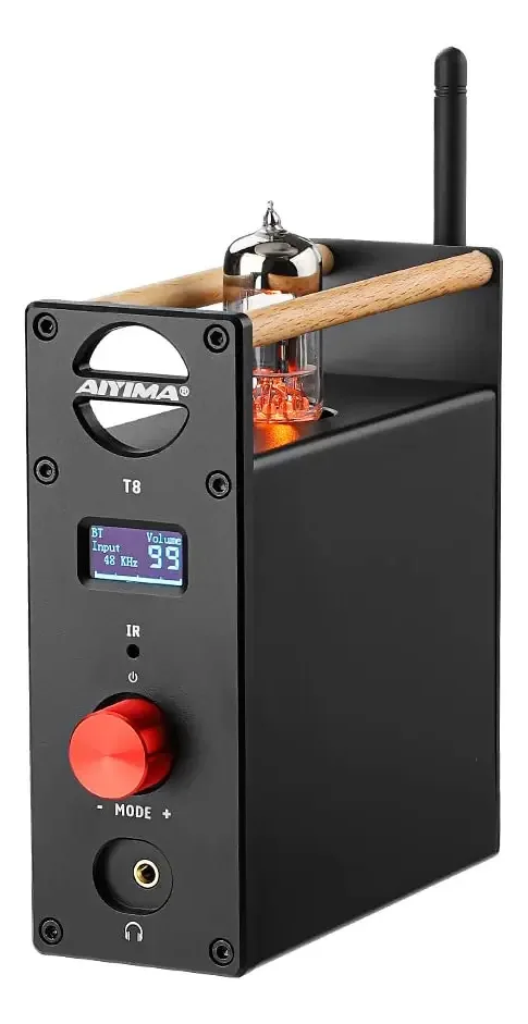 Aiyima Pré-amplificador De Tubo Digital T8 6n3 Bluetooth 5.0 Hi-fi Para Fones De Ouvido De Tubo De Vácuo Pré-amplificador Para Receptor Sem Fio Doméstico Decodificador De Áudio Pré-amplificador