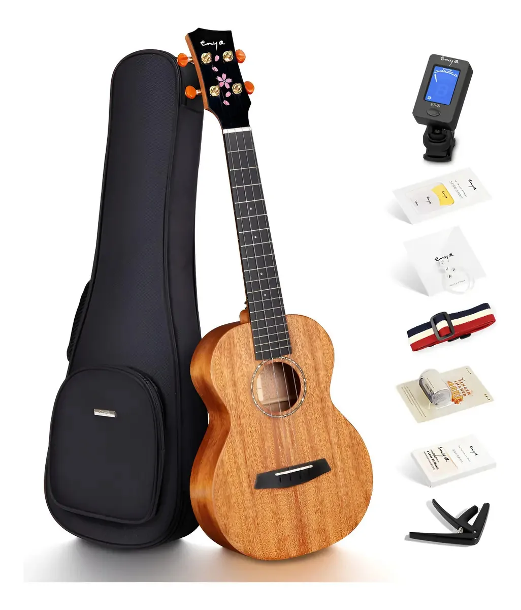 Ukulele de concerto Enya de 23 polegadas, cor de ukulele All C, preto