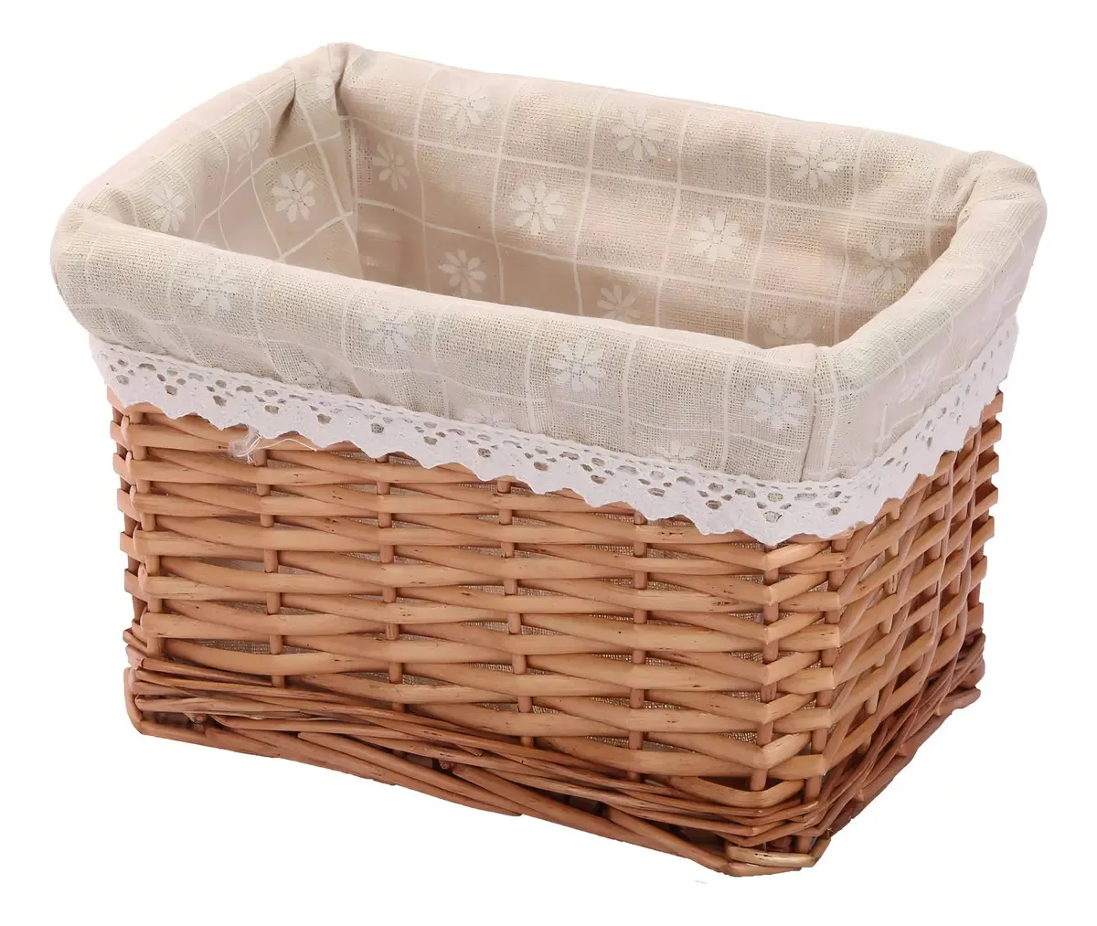 Cesta de armazenamento retangular de vime Kingwillow Y. Cor ZMSN-Naural-S