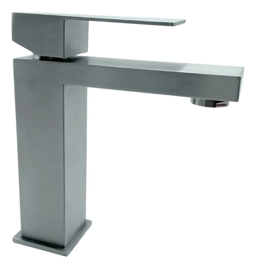 Torneiras misturadoras de pia de banheiro em aço inoxidável Rugo Brushed Grey