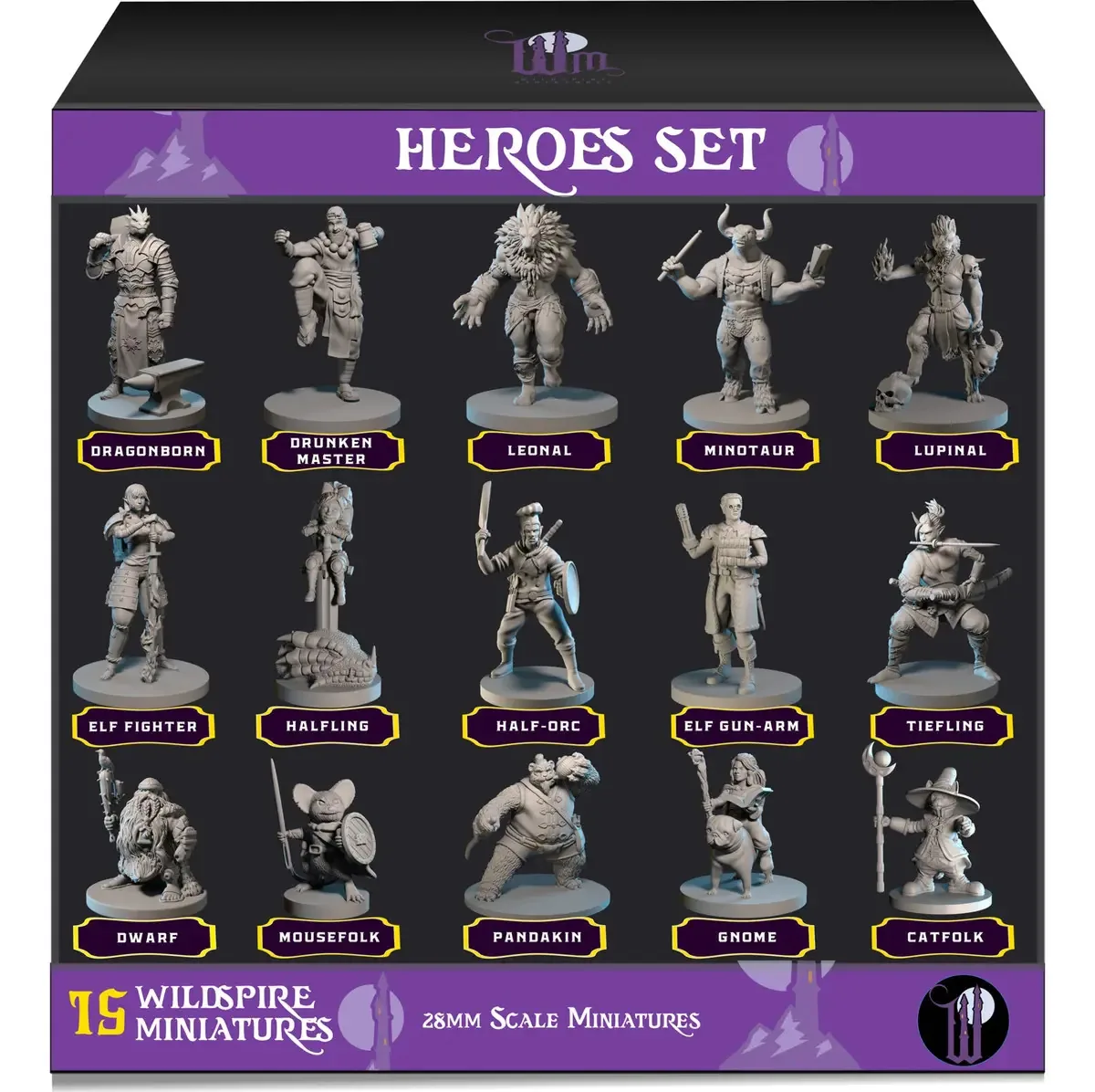 15 miniaturas de personagens de heróis e NPC para miniaturas de Dnd pintáveis em miniaturas Miniaturas de D&D Dungeon And Dragons Minis Dnd Figuras de Dnd para tabelas D e D Miniaturas de...