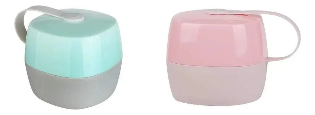 Healifty Caixa Portátil para Chupetas Mordedor Caixa de Chupetas de Boca Larga 2pcs (Verde e Rosa)
