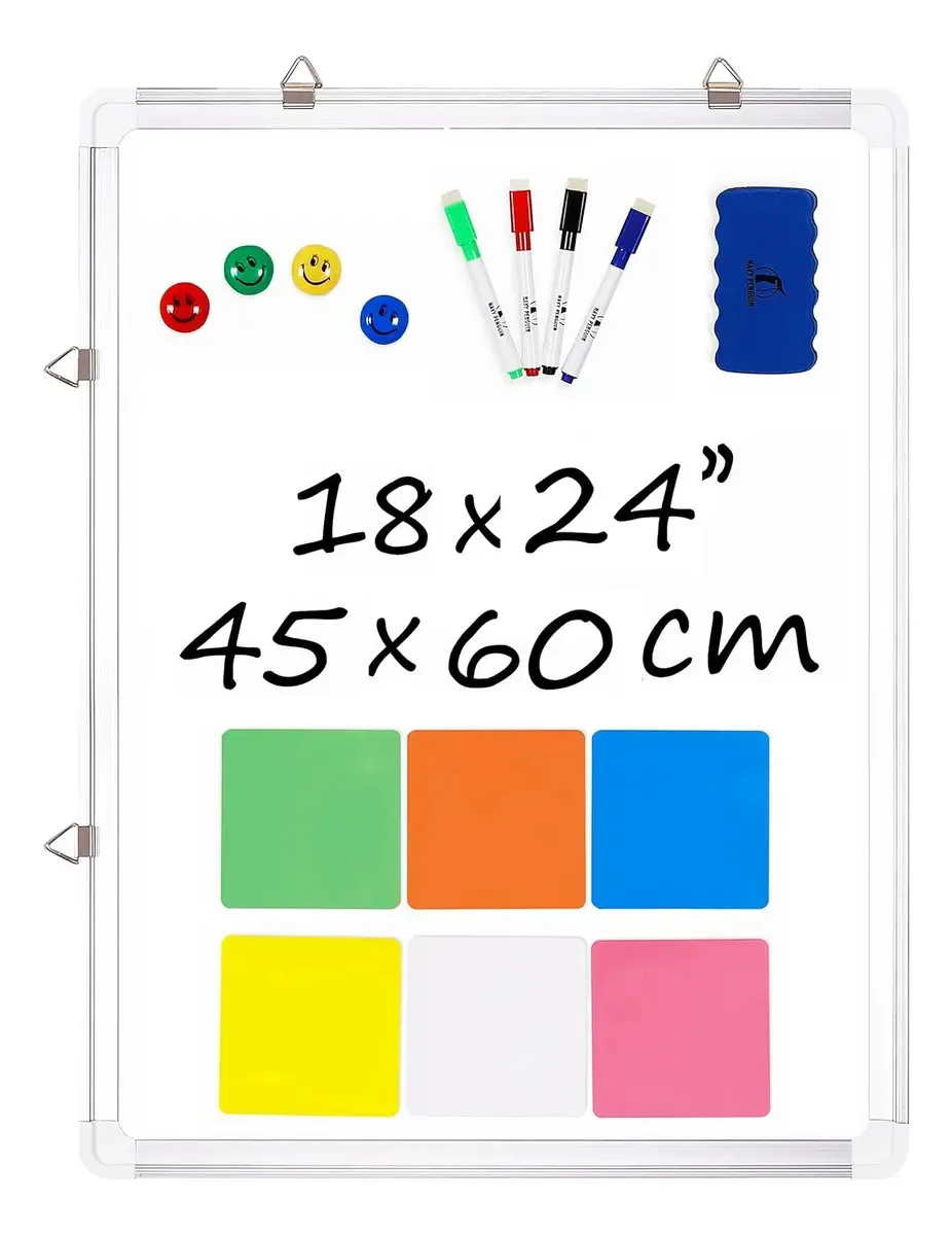 Quadro branco 24x18cm com acessórios domésticos magnéticos