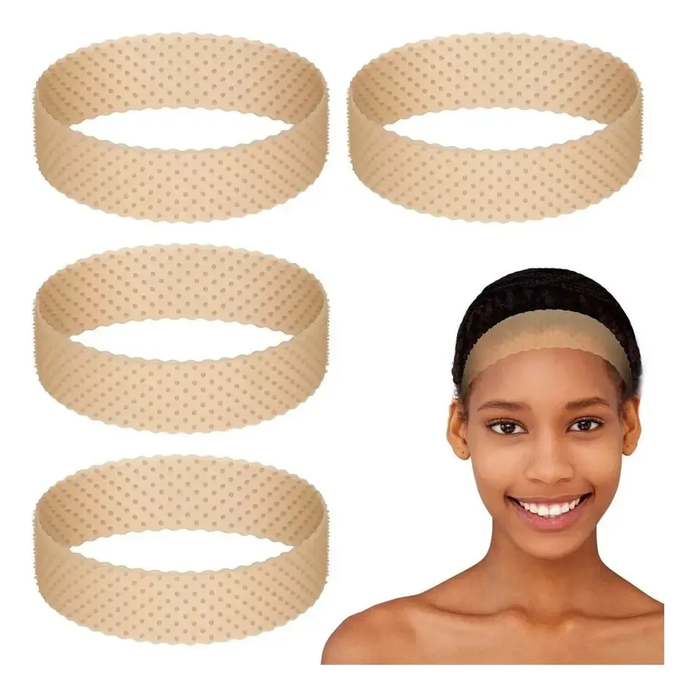 Faixa de peruca de 4 peças com faixa de silicone