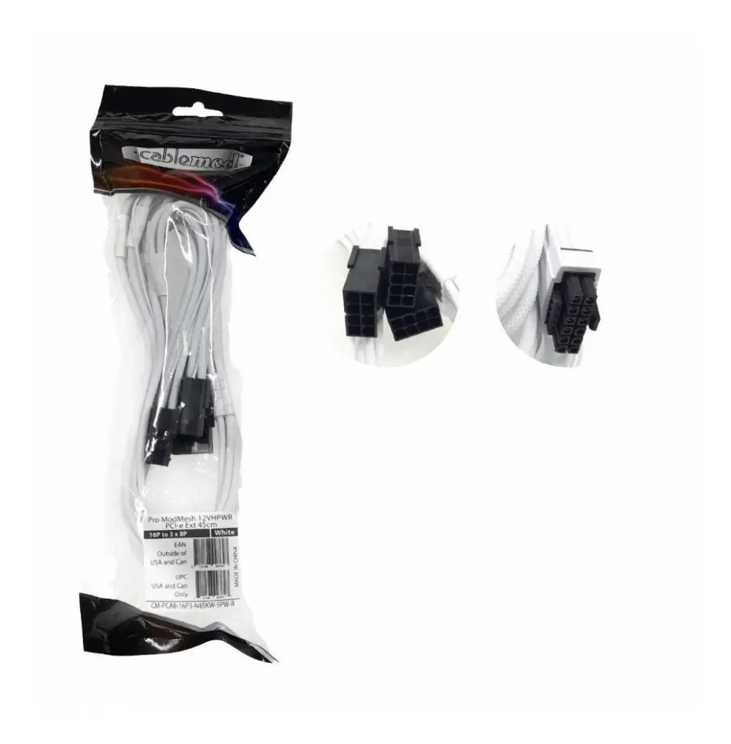 Cabo de alimentação, cabo branco PCI-e Mod Modmesh 12vhpwr /v