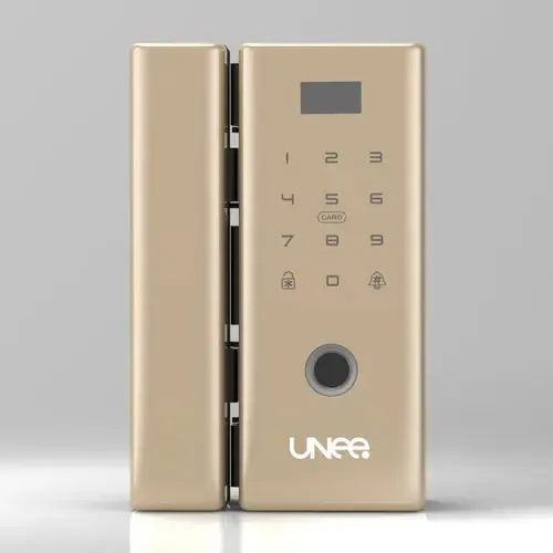 Fechadura Digital Unee Bio Glass Pro Gold Biometria Senha