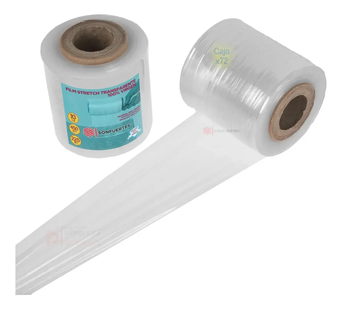 Filme elástico de vidro virgem de 10 cm para embalagem e encadernação (72 rolos)