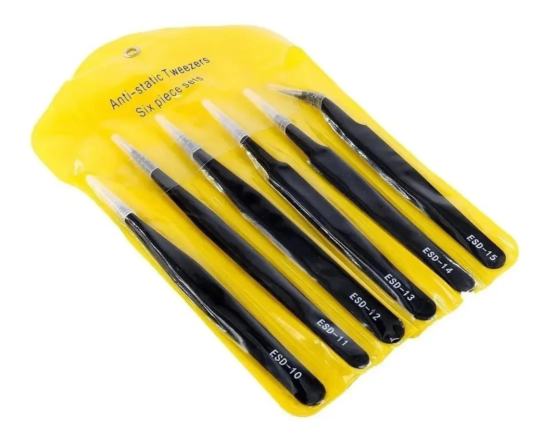 Kit de pinça de precisão antiestática pesada de aço ESD
