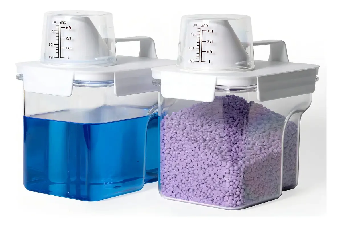 Recipiente Para Detergente De Roupa 2 Pack Com Etiquetas