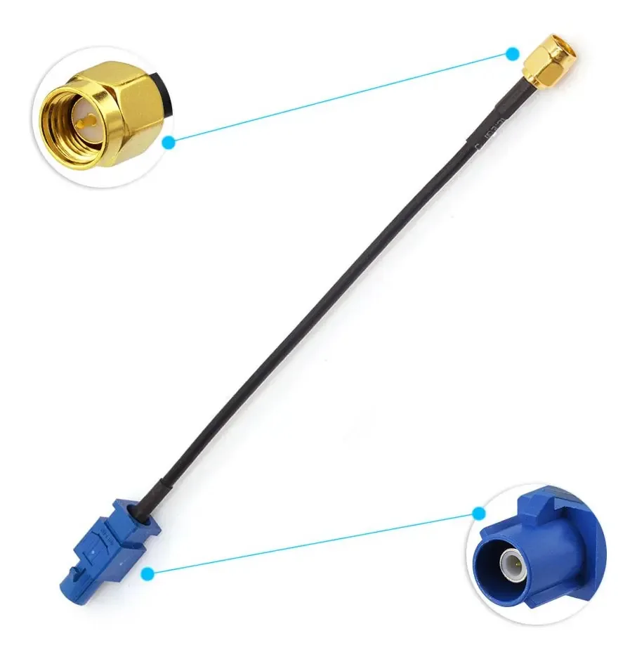 Eightwood Fakra - Cabo De Antena Gps Macho Para Conector Sma Para Carro, 6 Polegadas, Para Navegação, Rádio Estéreo, Receptor Gps