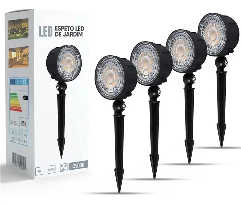 Refletor LED NETBUY Luminaria Jardim 001 Luminaria Jardim 7W com luz branco-quente 127/220V kit x 4 unidades