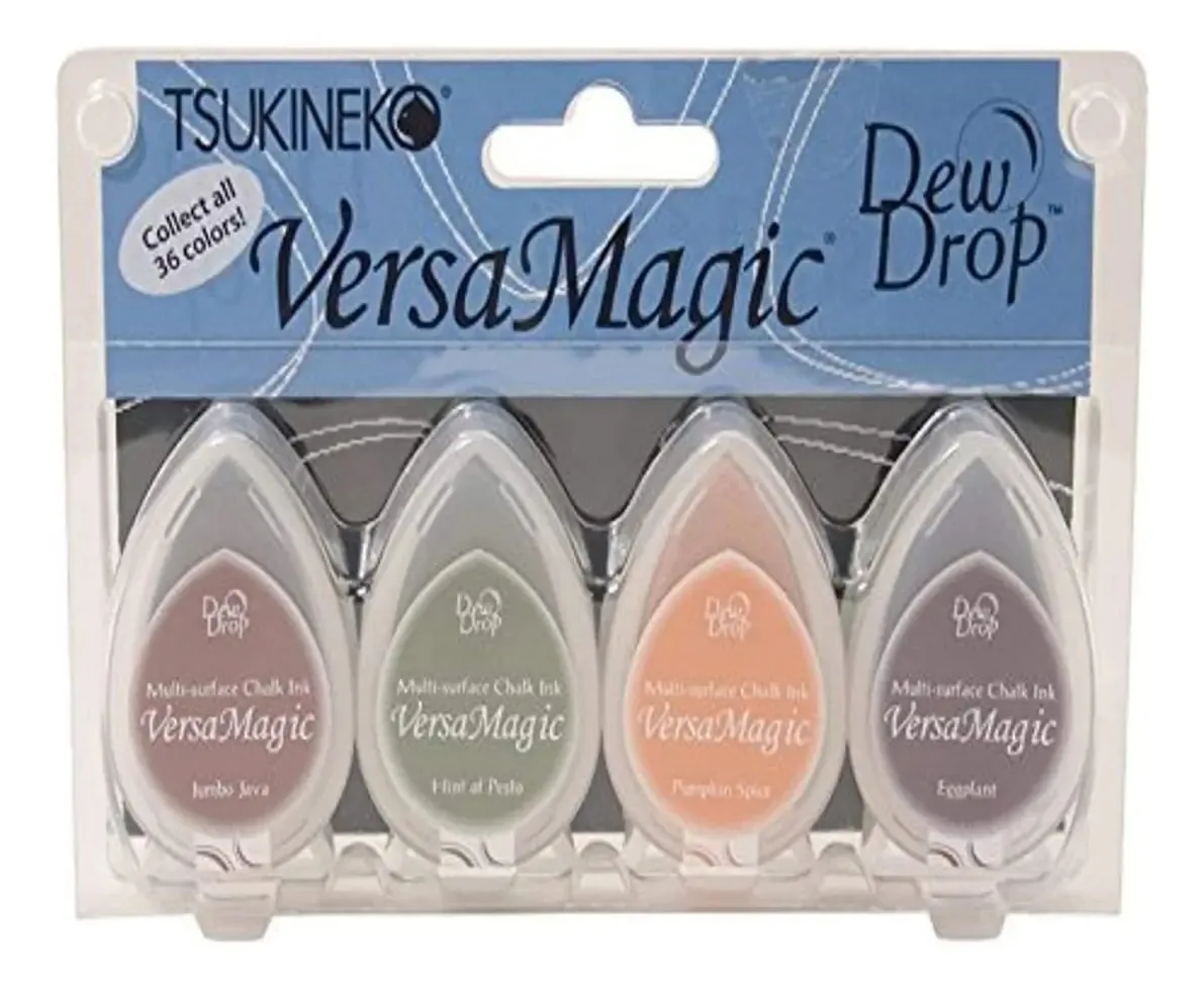 Tapete de tinta Tsukineko Versamagic Dew Drop, todos os tipos, pacote com 4 L