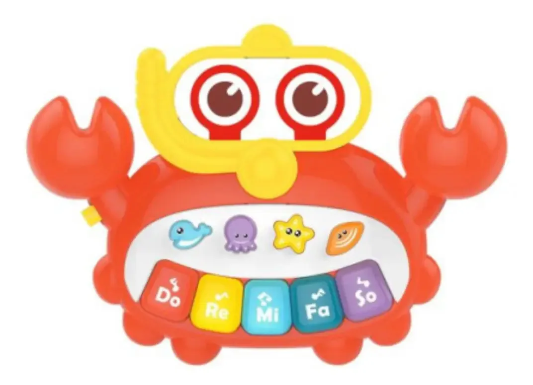 Mini piano interativo Crab com luz e som