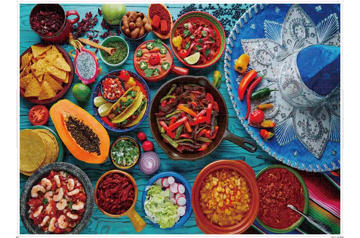 Quebra-cabeça de comida mexicana de 1000 peças