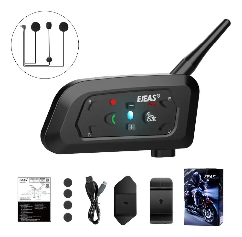 Intercomunicador Bluetooth Axes V6Pro+ Ip67 para capacete