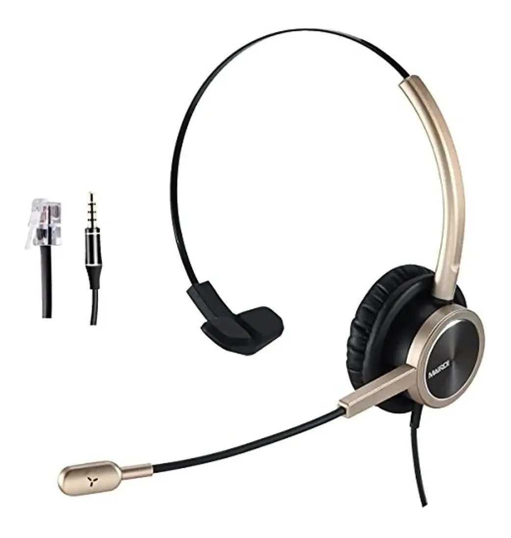 Headset Telefônico Mairdi Com Rj9 E Conector De 3,5 Mm Para Escritório, Telefone Fixo, Celular, Pc, Notebook, Call Center Com Microfone, Compatível Com Cisco 7941 7965 6941 7861 8961