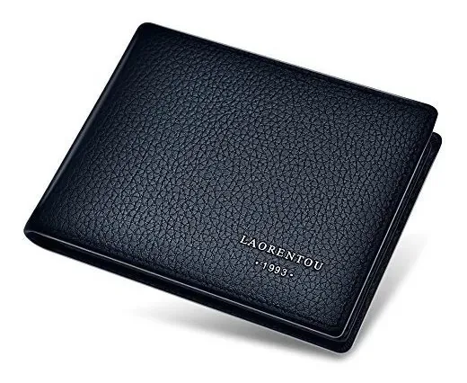 Laorentou Carteiras de Couro Genuíno Para Homens, Carteira de Cartão Para Homens, Carteiras Finas para Cartões de Crédito, Carteiras Casuais Para Homens, Para o Dia dos Pais, Para