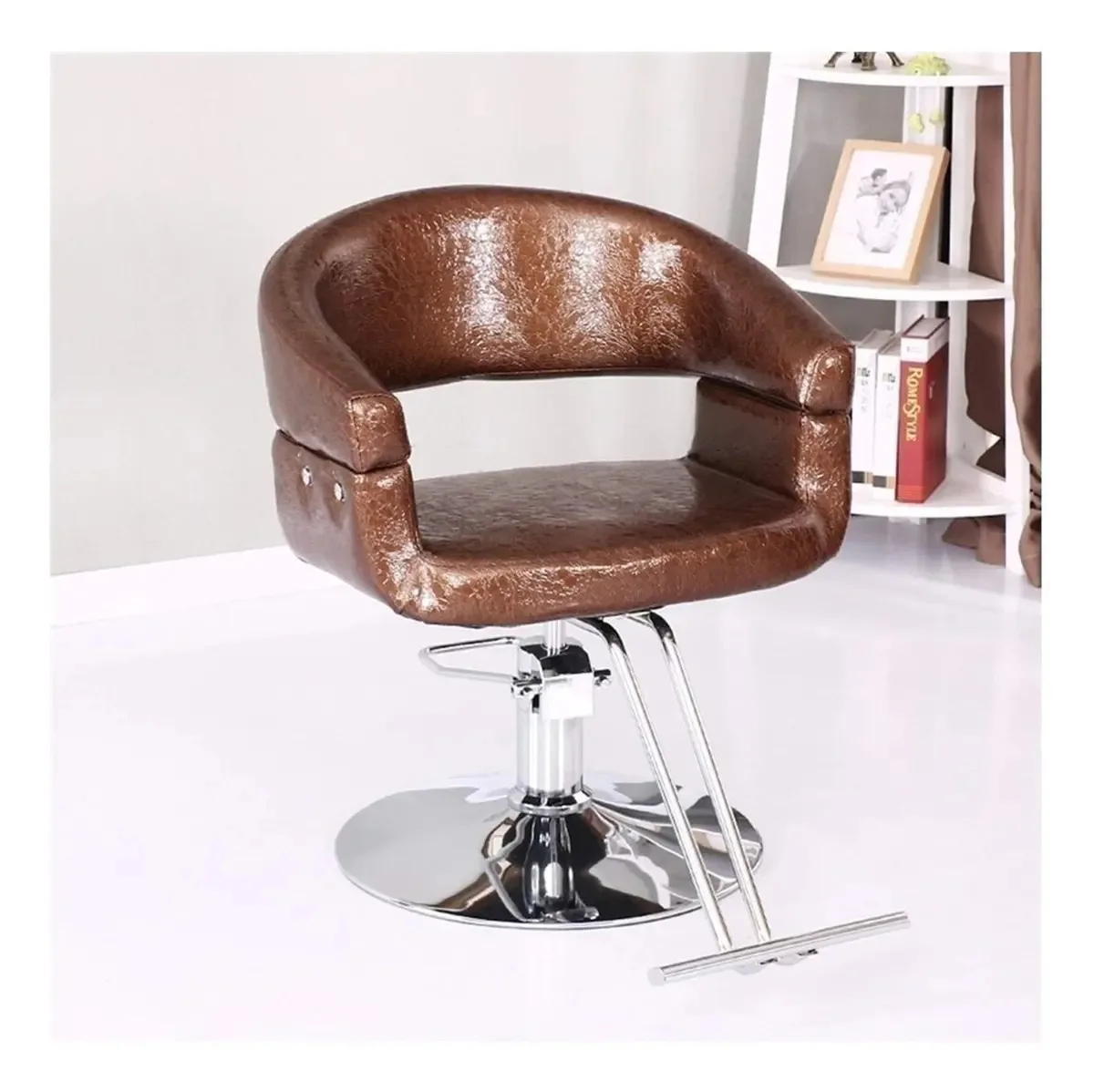 Cadeira de Salão Vintage, Equipamento de Beleza Hidráulico, Cadeira de Salão de Estilo, Cadeiras de Barbeiro, Cadeira de Barbeiro Giratória de Elevação de Beleza para Uso Pesado, Cabeleireiro da Moda