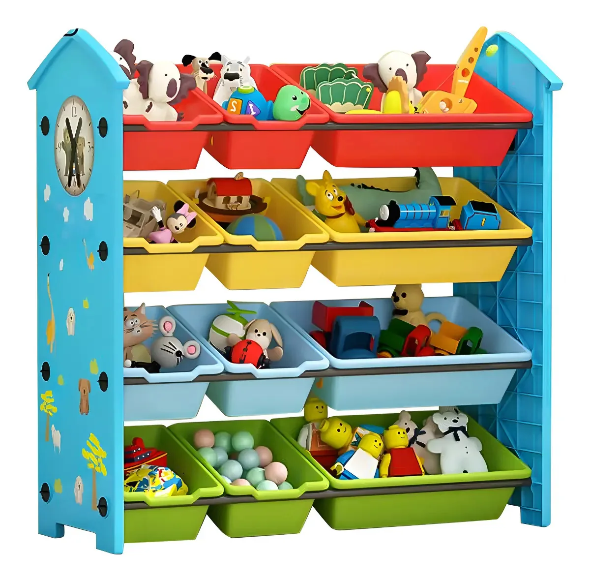 Estante Organizador Para Brinquedos Infantil E Livros Cor Azul Aço