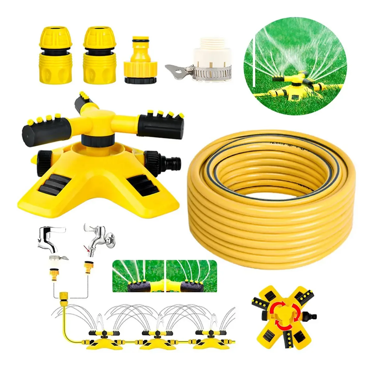 Aspersor de irrigação rotativo automático de jardim Aspersor de irrigação 4-10m