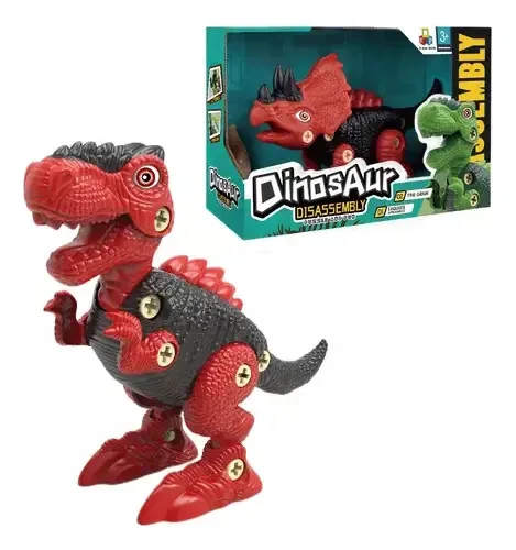 Desmontagem Dinossauro Jurássico Tiranossauro Rex Brinquedos Cor Vermelha