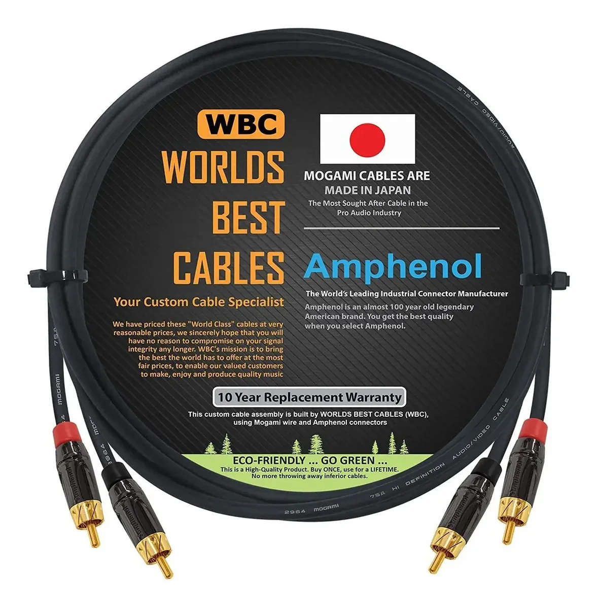Par de cabos de interconexão Pro Audio | Amphenol, 1 M