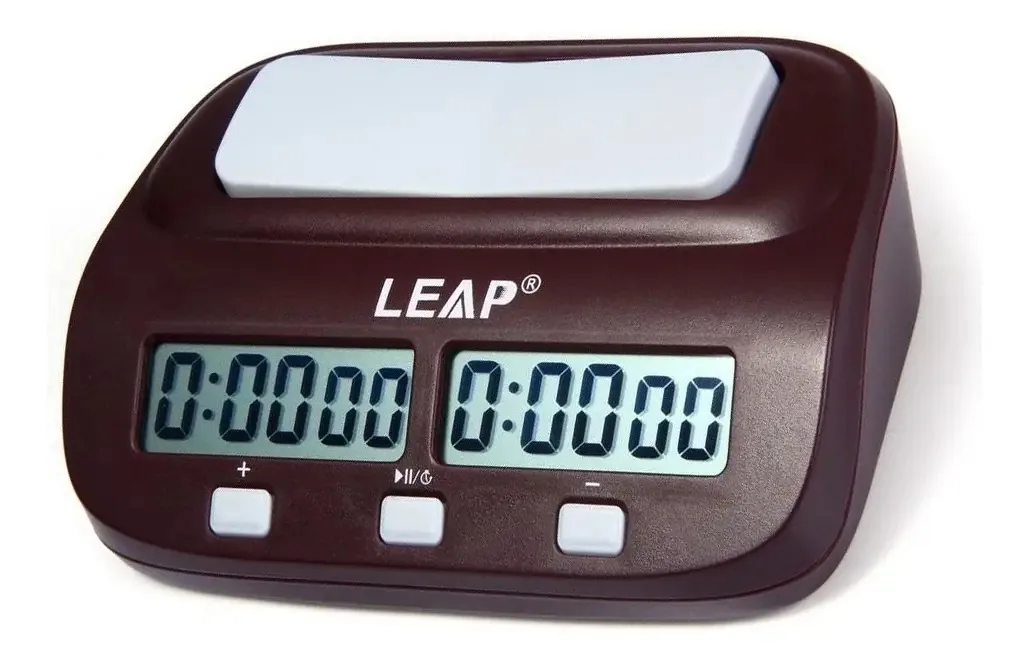Relógio De Xadrez Digital Leap Marrom Com Contador De Movimentos
