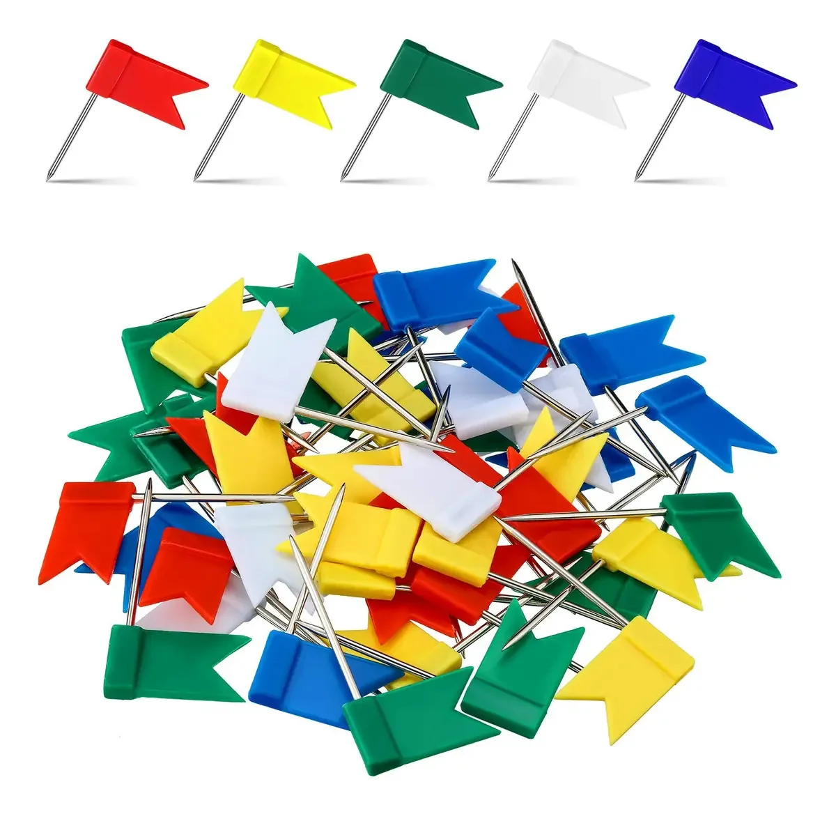 60 Peças Alfinetes Multicoloridos Para Mapa E Bandeira